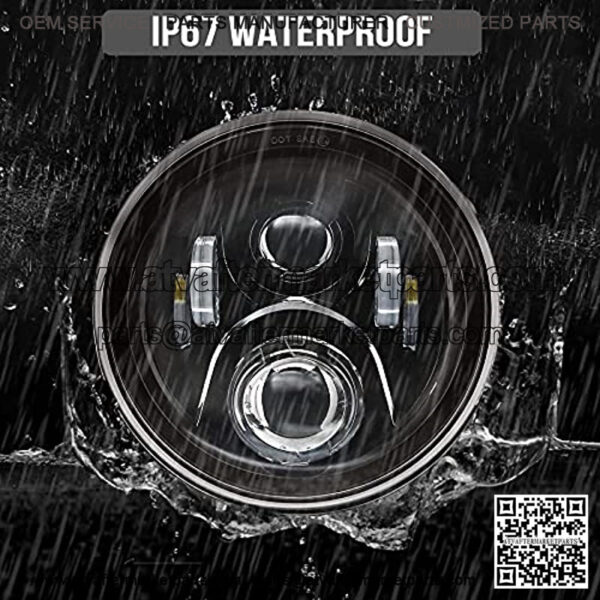 DOT 7 inch LED Headlight 4.5" Fog Passing Lights & Mounting Ring Compatible with Harley Davidson Touring Road King Ultra Classic Electra Street Glide Tri Cvo Heritage Softail Slim Deluxe Fatboy - Image 5