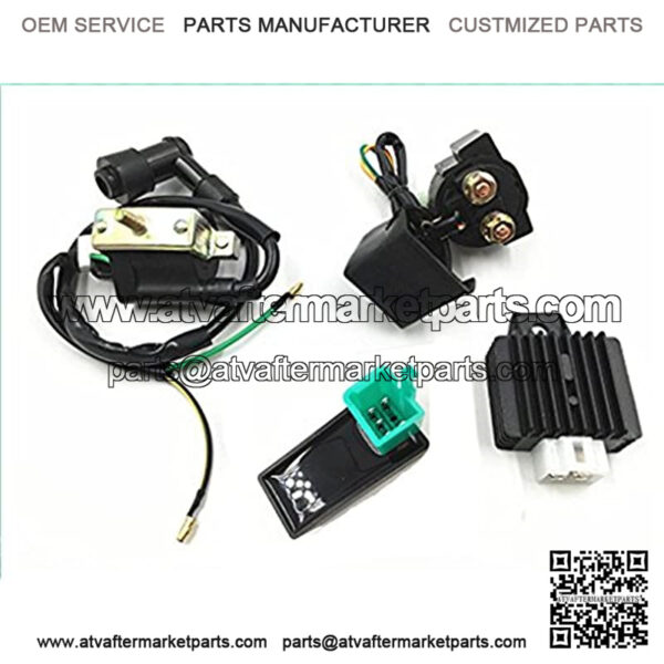 High Performance Racing Ignition Coil AC CDI Box Regulator Rectifier Relay For 50cc 70cc 90cc 110cc Engine Lifan Loncin Taotao Roketa Chinese ATV Quad 4 Wheeler