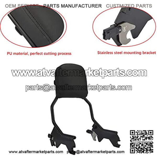 Black Standard Height Passenger Sissy Bar Pad &Luggage Rack W/4-Point Docking Hardware Kit Compatible with Harley Softail Sport Glide Low Rider S FLSB FXLR FXLRS - Image 4